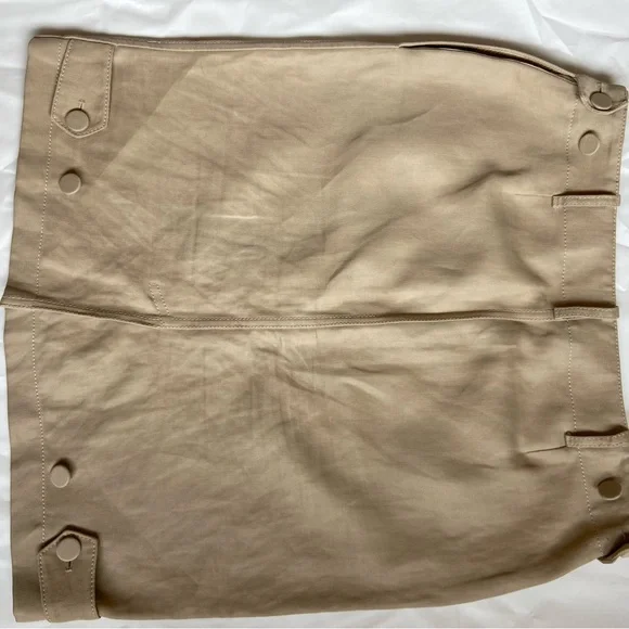 Hermes Womens Two Pocket Button Up Knee Length Pencil Skirt Beige Size 38 - Picture 4 of 12